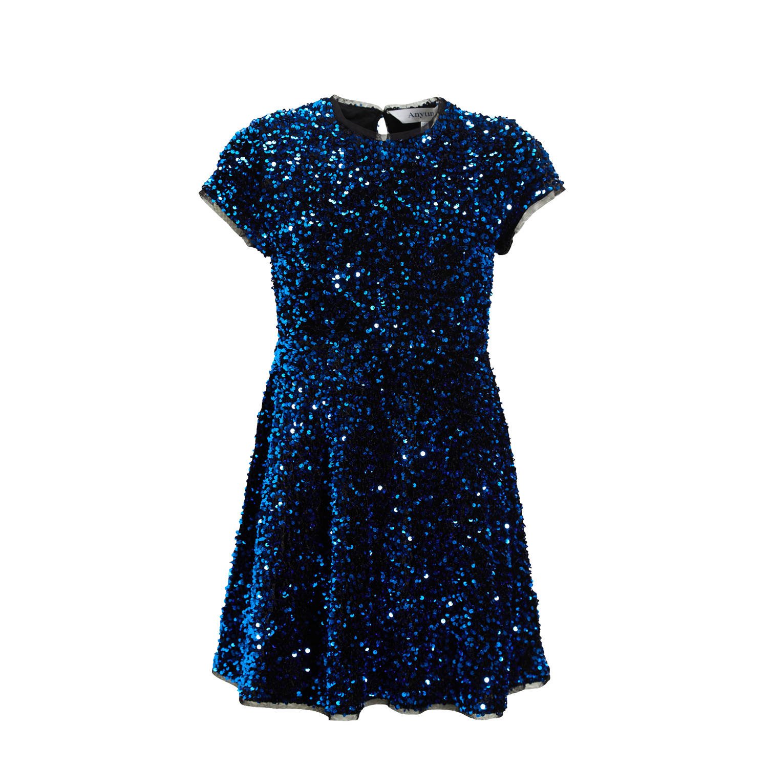 Anytime A-lijn jurk met pailletten blauw