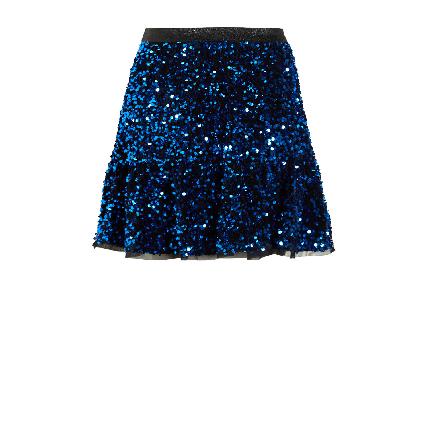 anytime rok met pailletten blauw