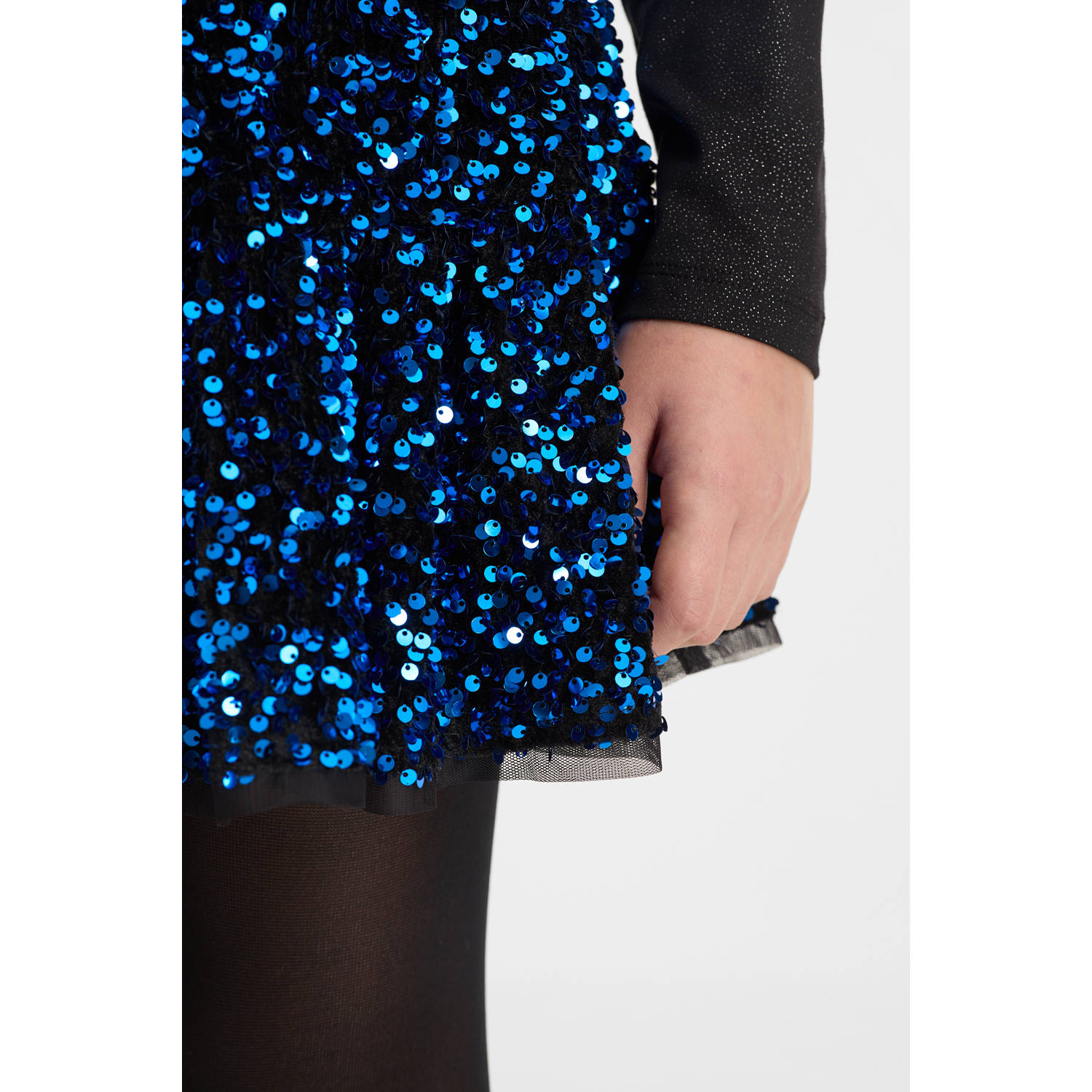 anytime rok met pailletten blauw