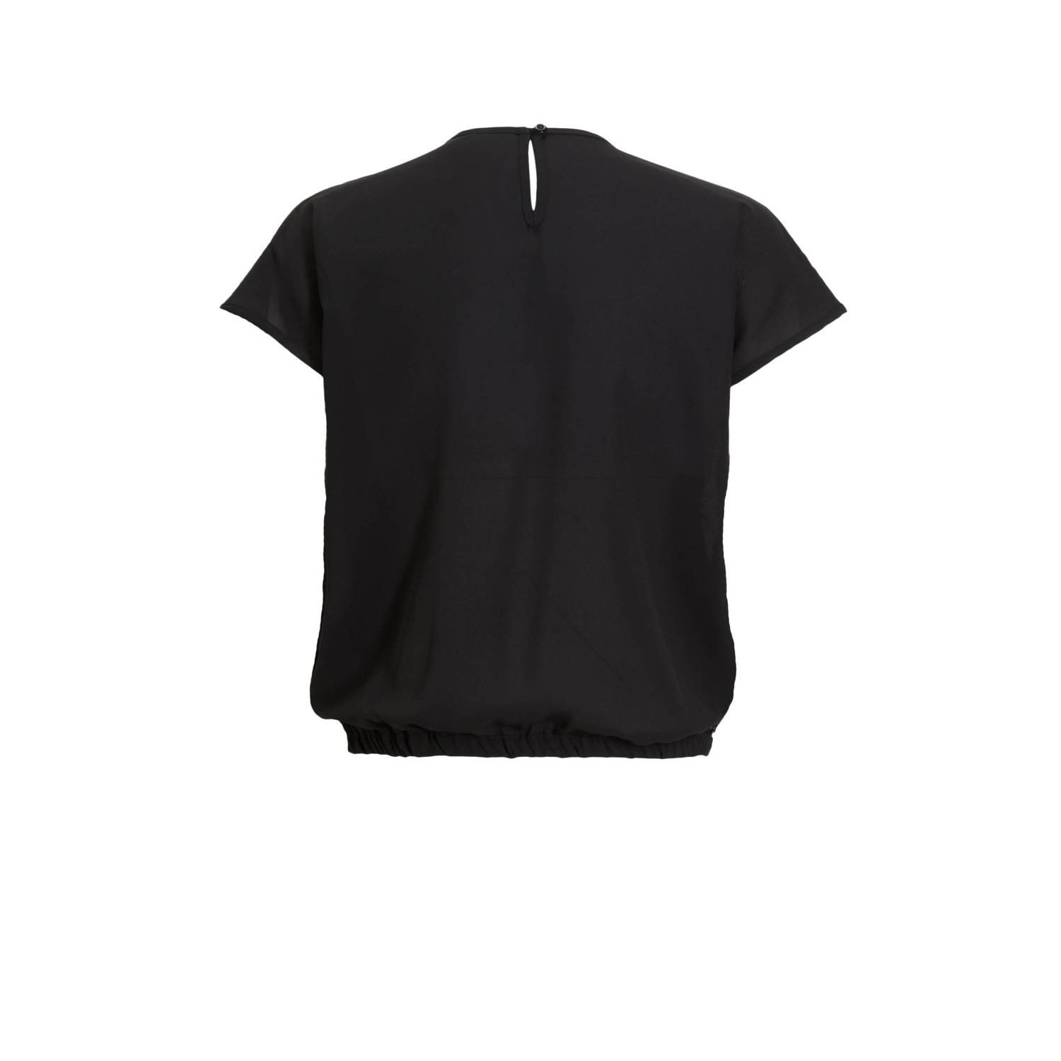 anytime top met pailletten zwart