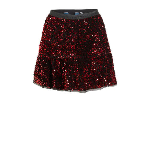 anytime rok met pailletten rood afbeelding