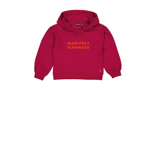 Quapi hoodie DIANNE met tekst donkerroze/oranje afbeelding
