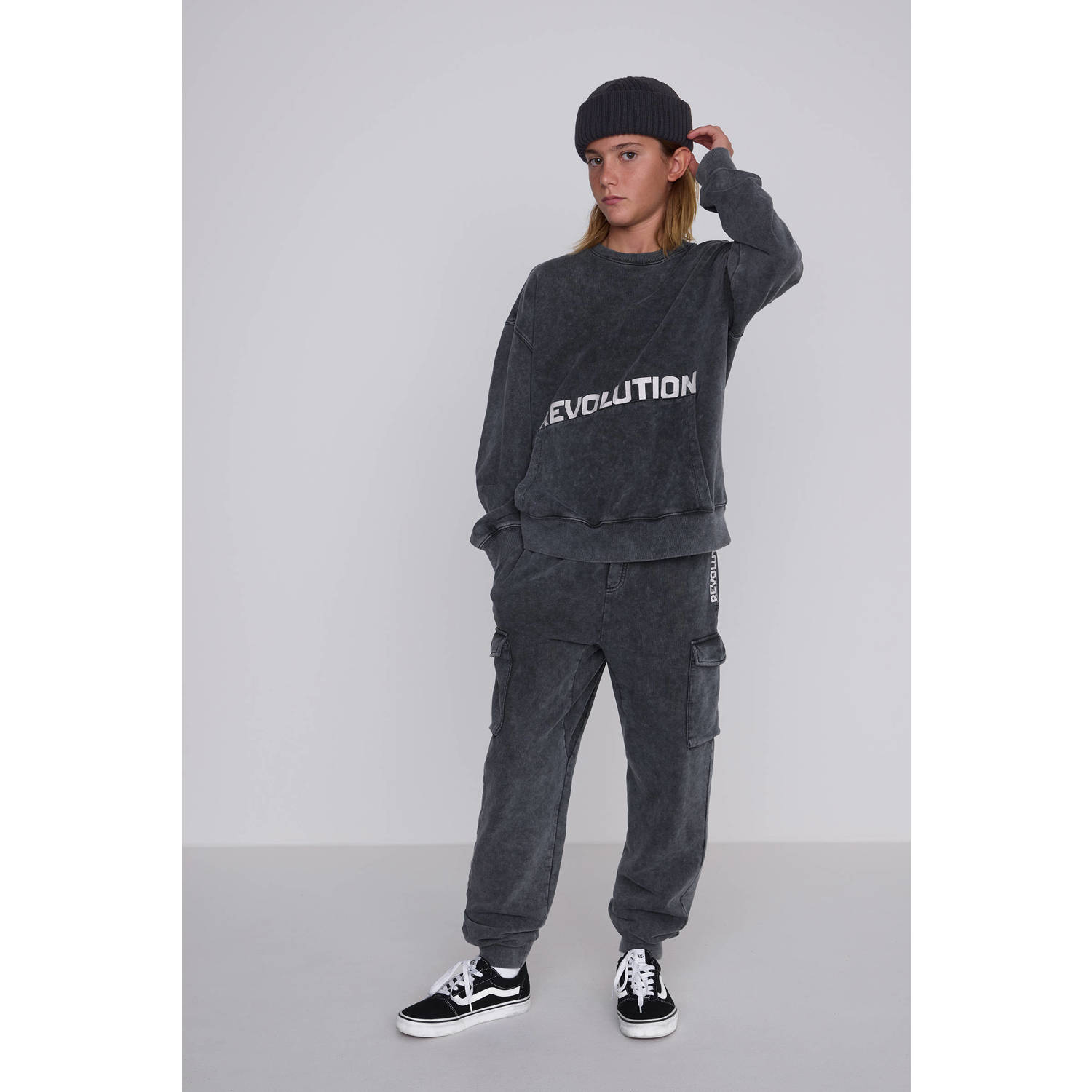 Coolcat sweater Nixon met printopdruk acid black
