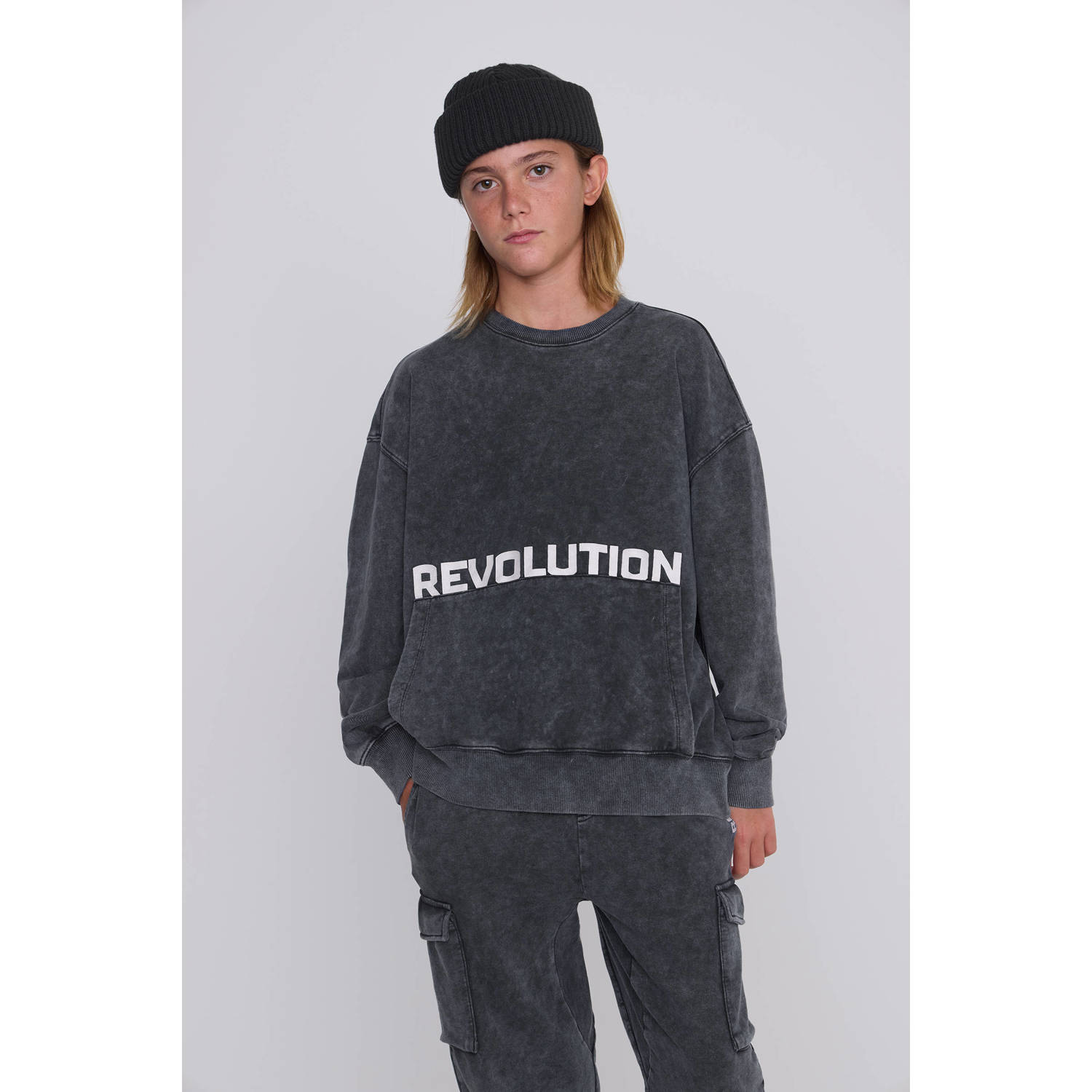 Coolcat sweater Nixon met printopdruk acid black