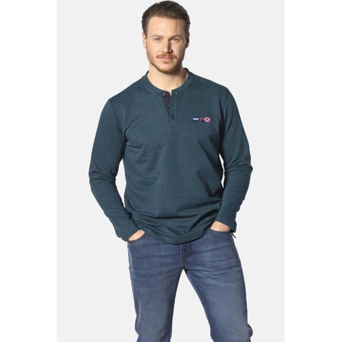 Jan Vanderstorm longsleeve JORNSEN Plus Size petrol afbeelding