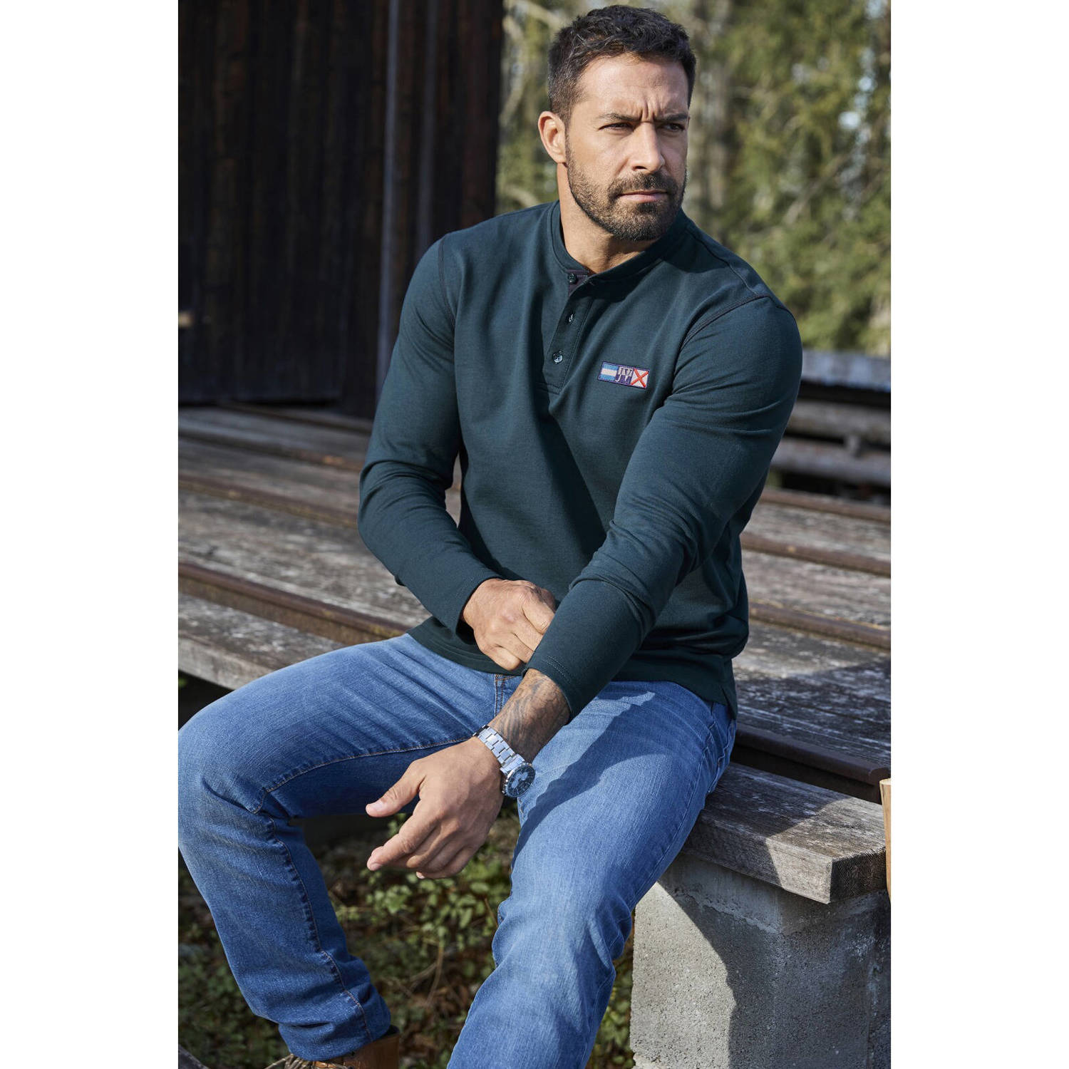 Jan Vanderstorm longsleeve JORNSEN petrol