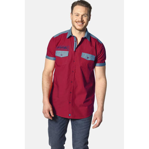 Jan Vanderstorm casual overhemd HERKKO Plus Size rood afbeelding