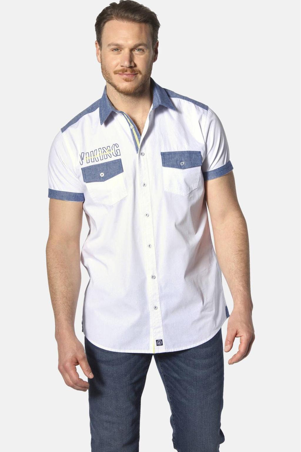 Jan Vanderstorm casual overhemd HERKKO Plus Size wit