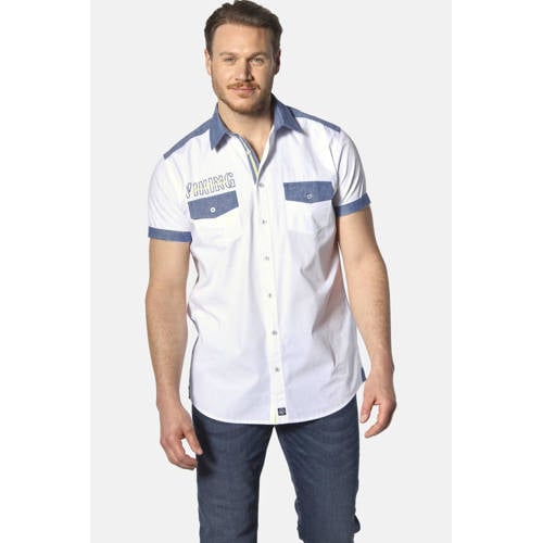 Jan Vanderstorm casual overhemd HERKKO Plus Size wit afbeelding