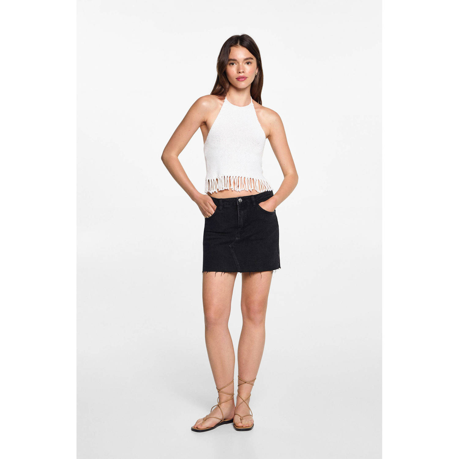 MANGO TEEN spijkerrok grey denim