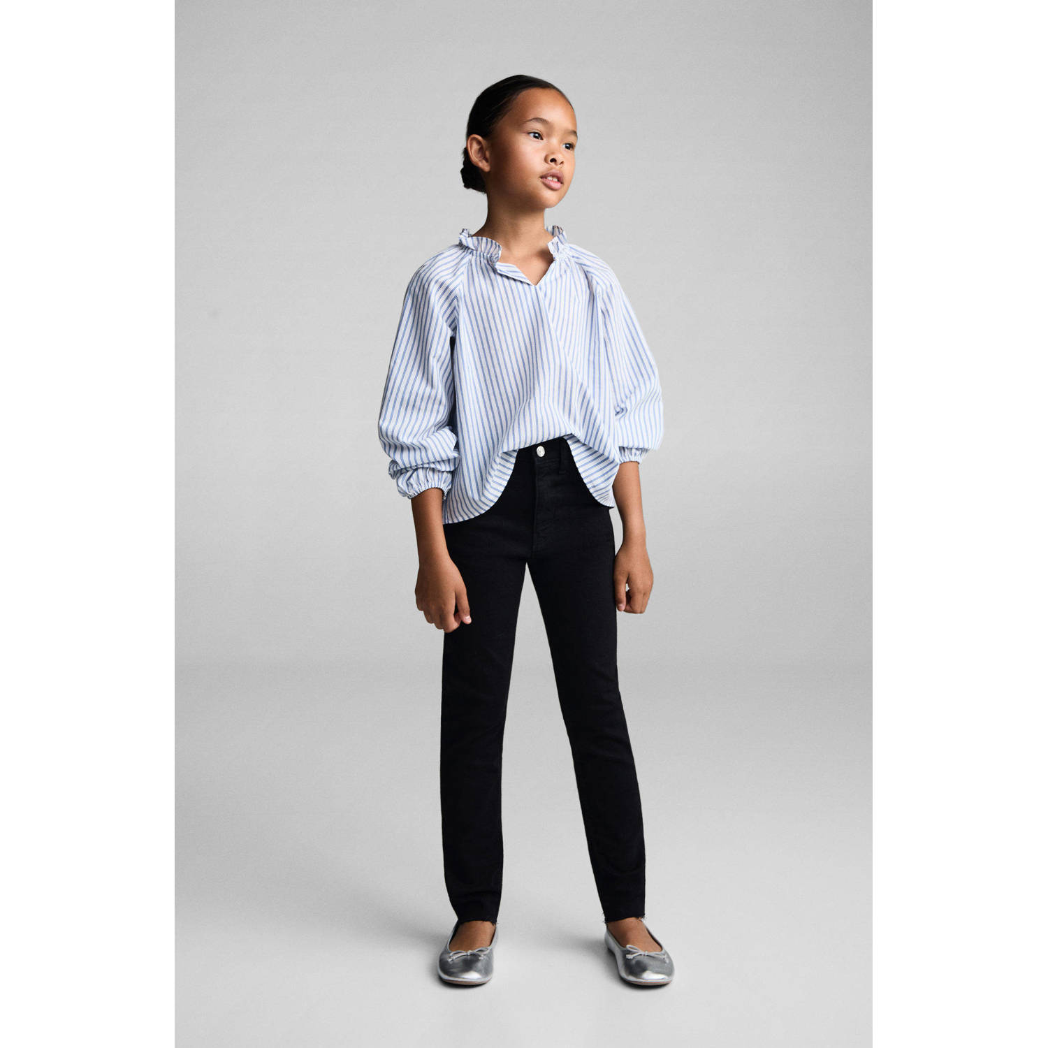 Mango Kids skinny jeans black denim