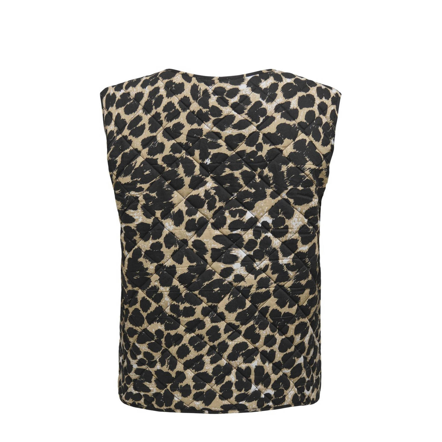 JDY gilet ZUMA met panterprint zwart bruin