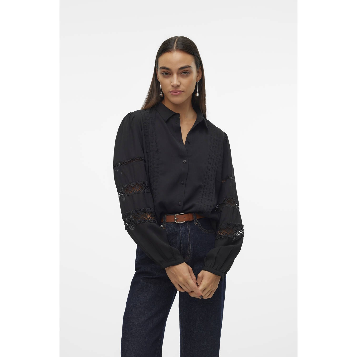 VERO MODA blouse VMRUSLA zwart