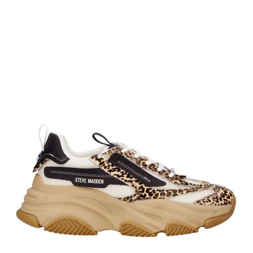 Steve Madden Possession-E chunky sneakers wit/panter afbeelding