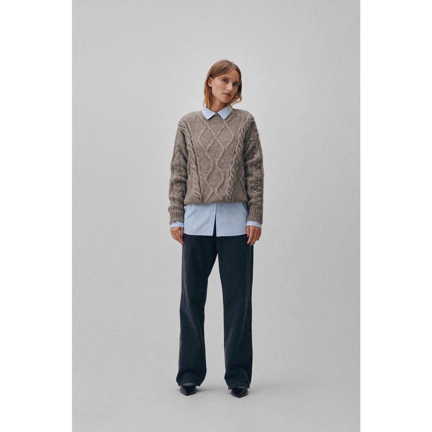 Vila Gebreide pullover met kabelpatroon model 'TOYA'