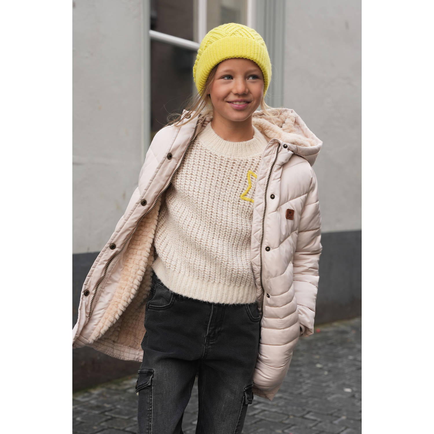 Like Flo muts + sjaal Naomi felgeel