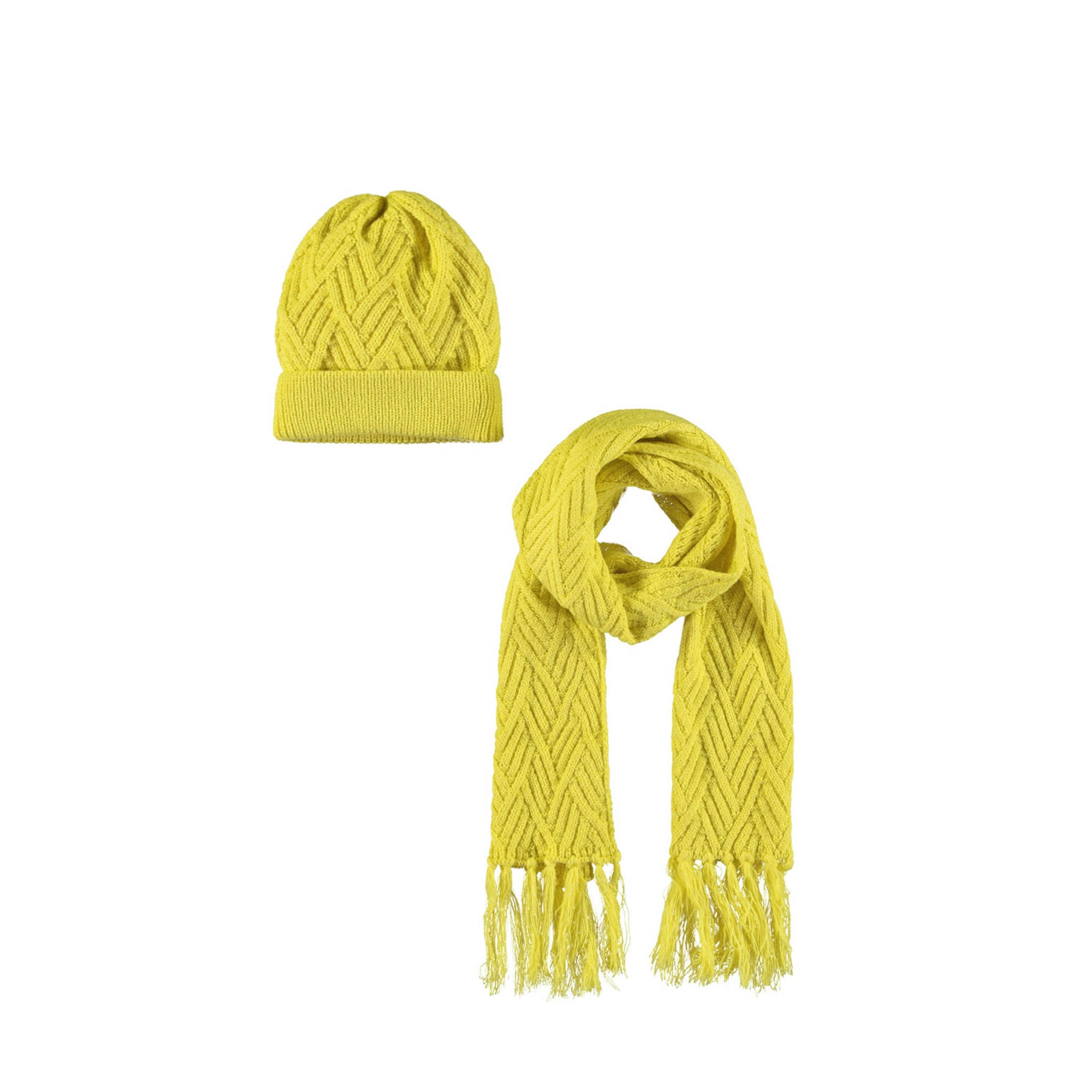 Like Flo muts + sjaal Naomi felgeel