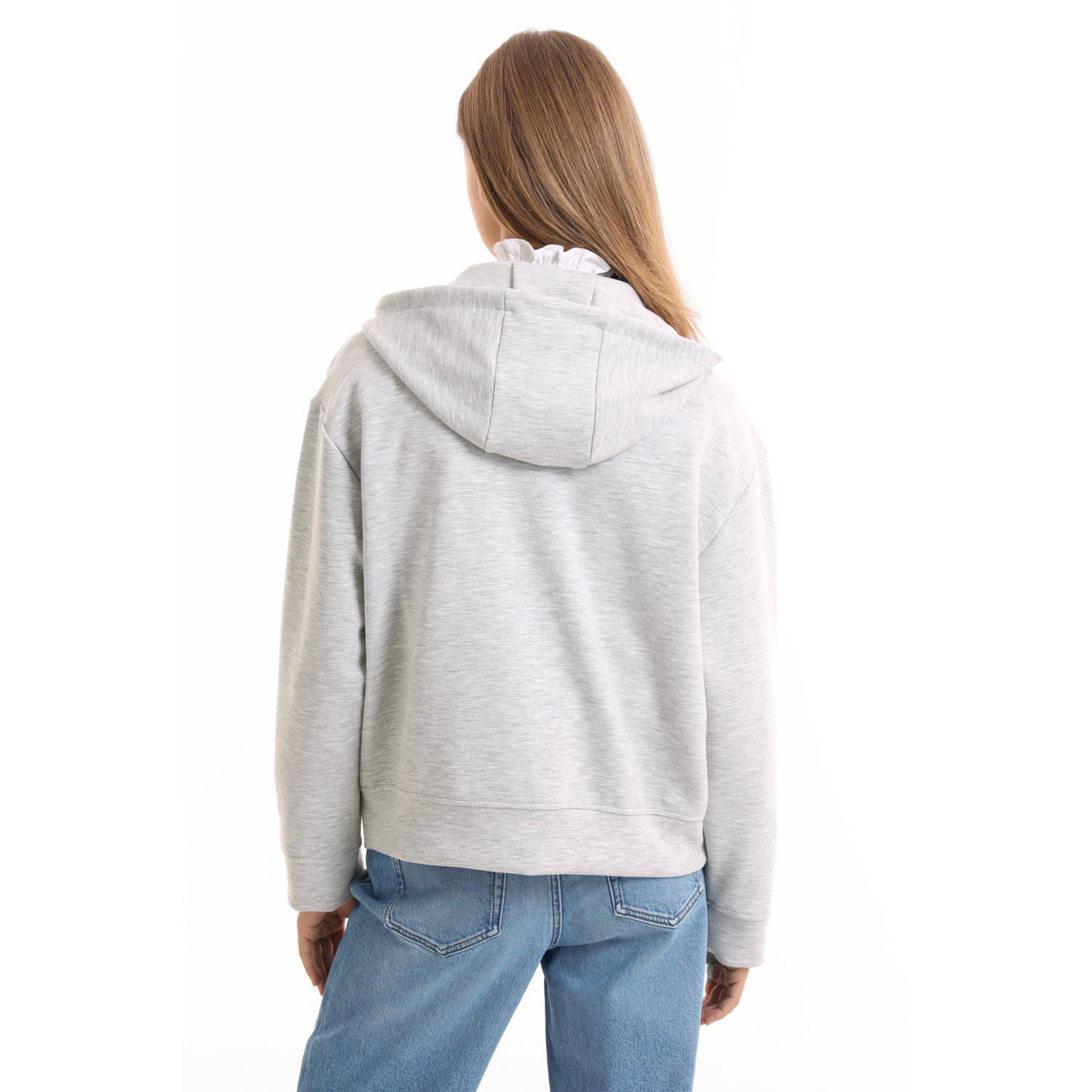 anytime ponte sweatvest grijs melange