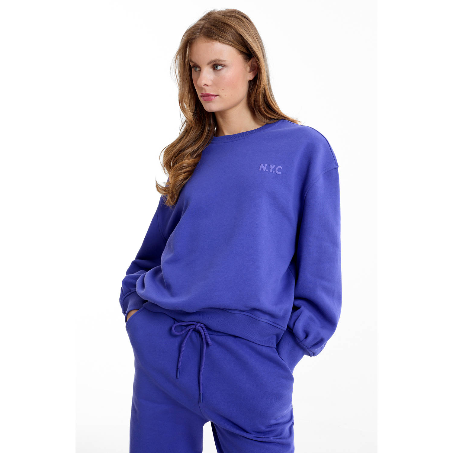 Anytime sweater blauw