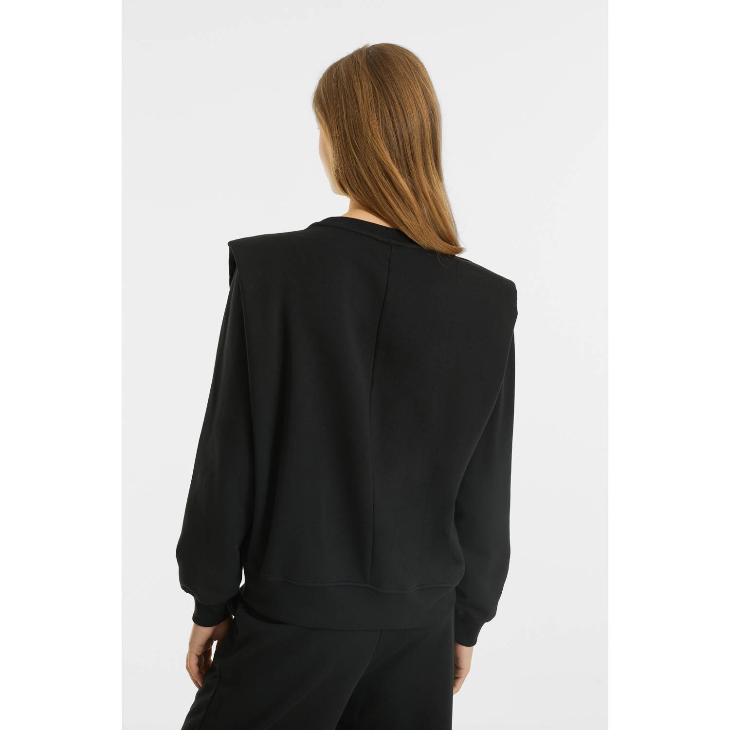 anytime sweatshirt met schoudervulling zwart