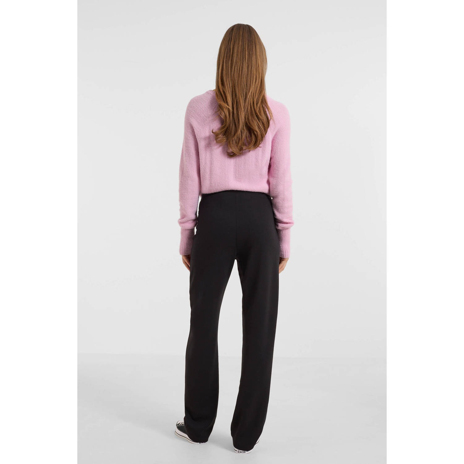 anytime ponte straight leg pantalon zwart