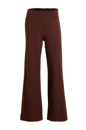jersey wide leg pantalon bruin