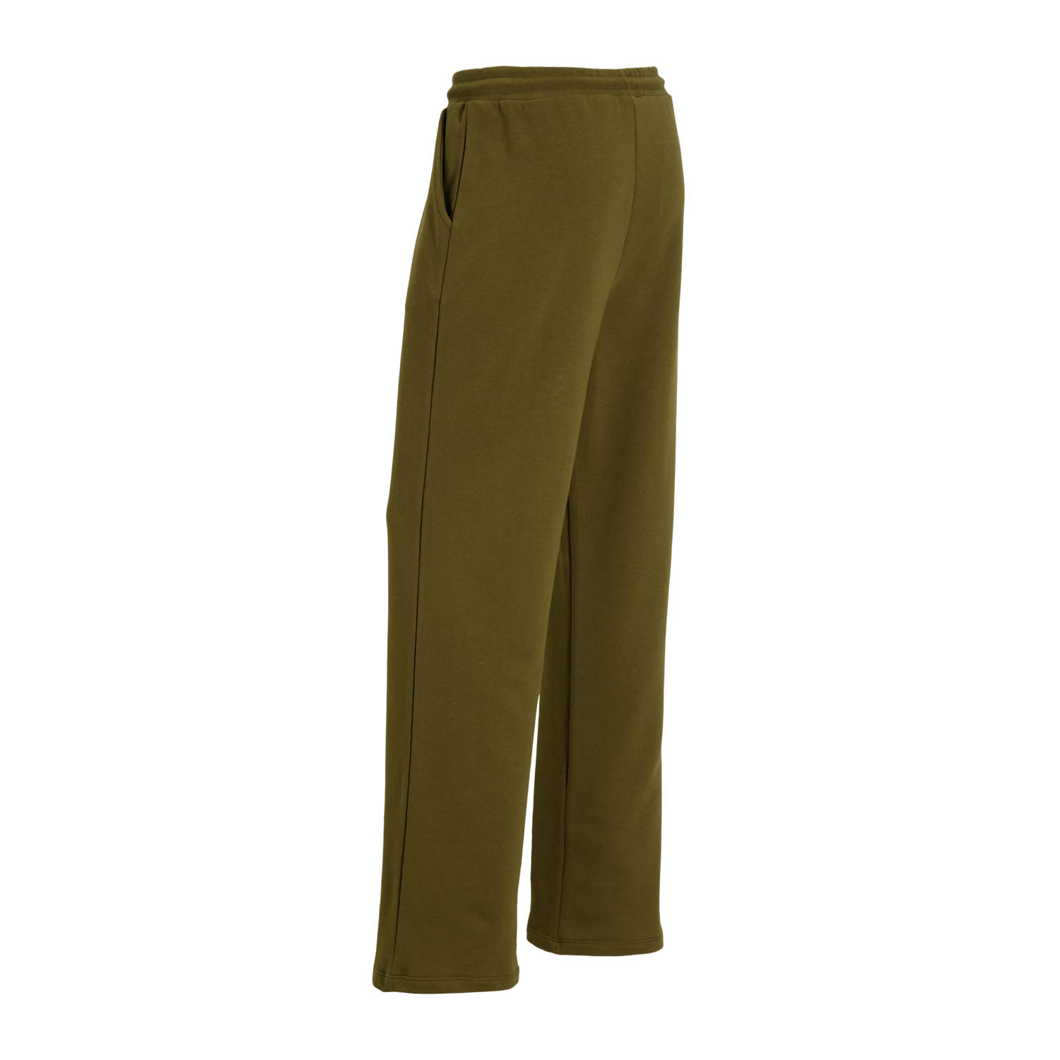 anytime wide leg joggingbroek khaki