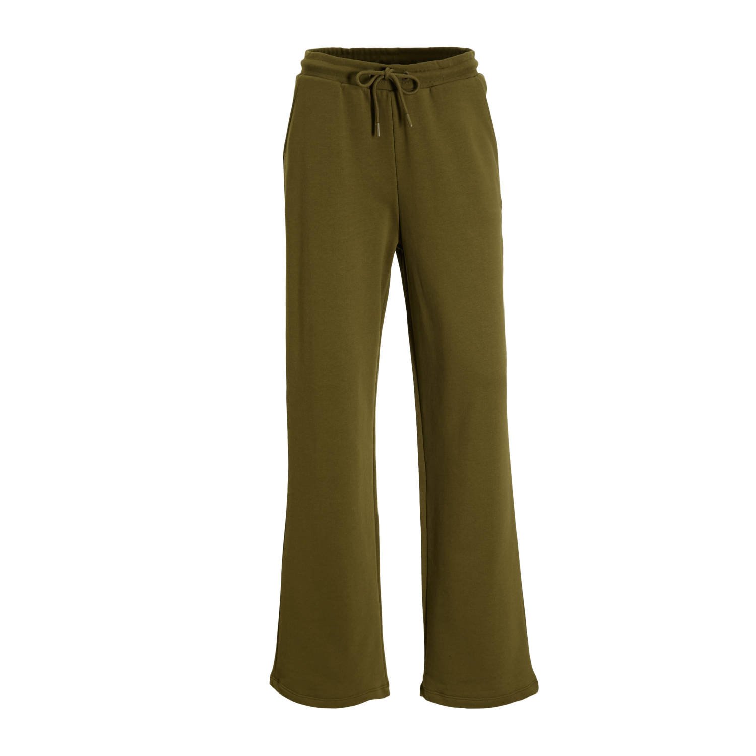 Anytime wide leg joggingbroek khaki