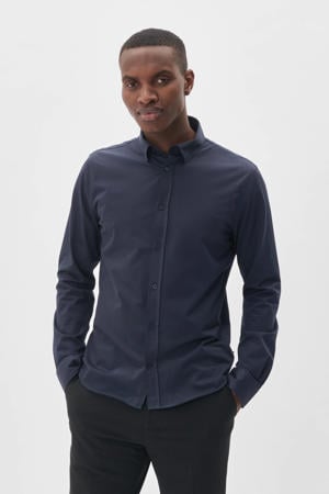 casual overhemd donkerblauw