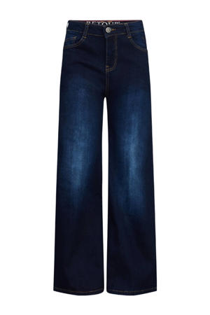 high waist wide leg jeans Celeste dark blue denim