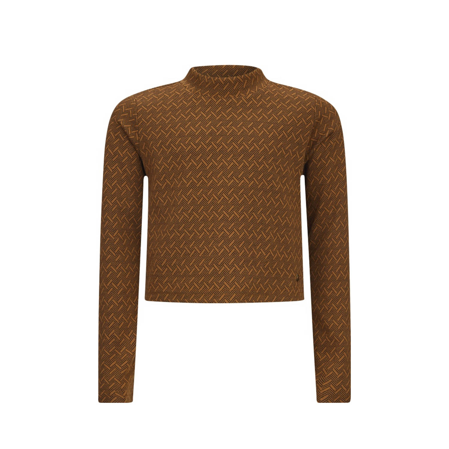 Retour Jeans longsleeve Kris met all over print bruin