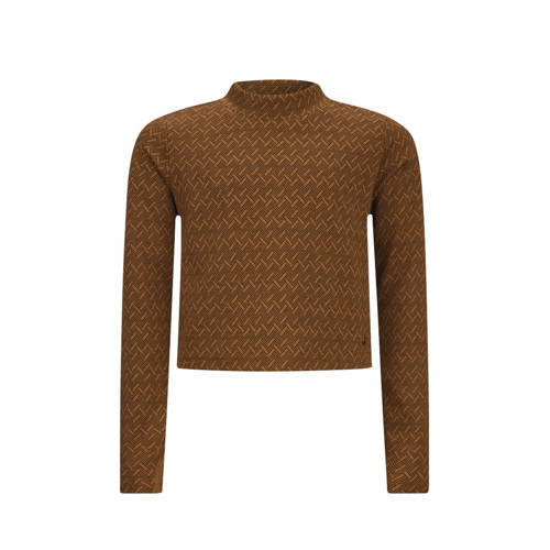 Retour Jeans longsleeve Kris met all over print bruin afbeelding