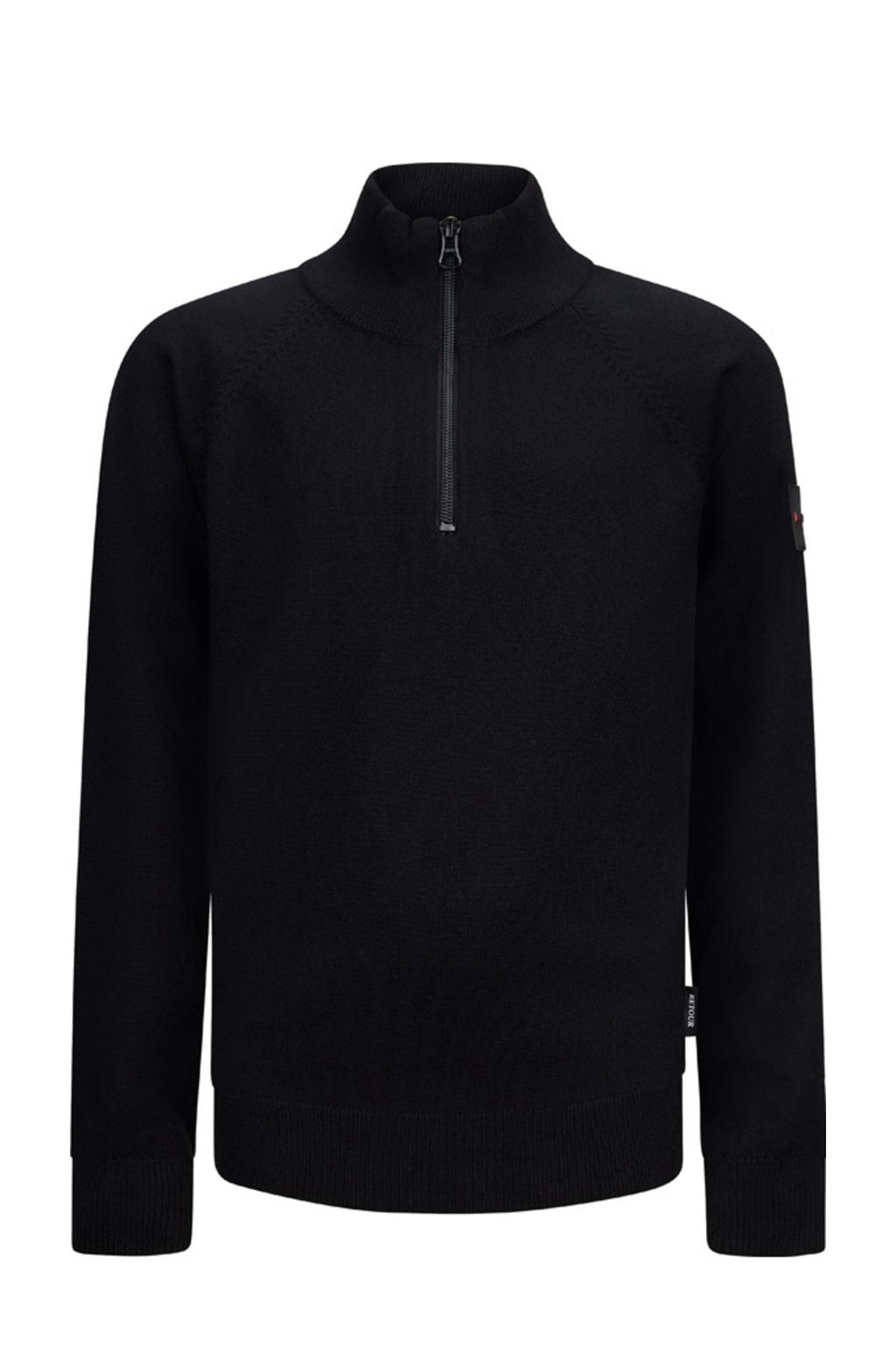 SELECTED HOMME Gebreide trui met halve ritssluiting, zwart, L SELECTED HOMME Gebreide trui met halve ritssluiting, zwart, L