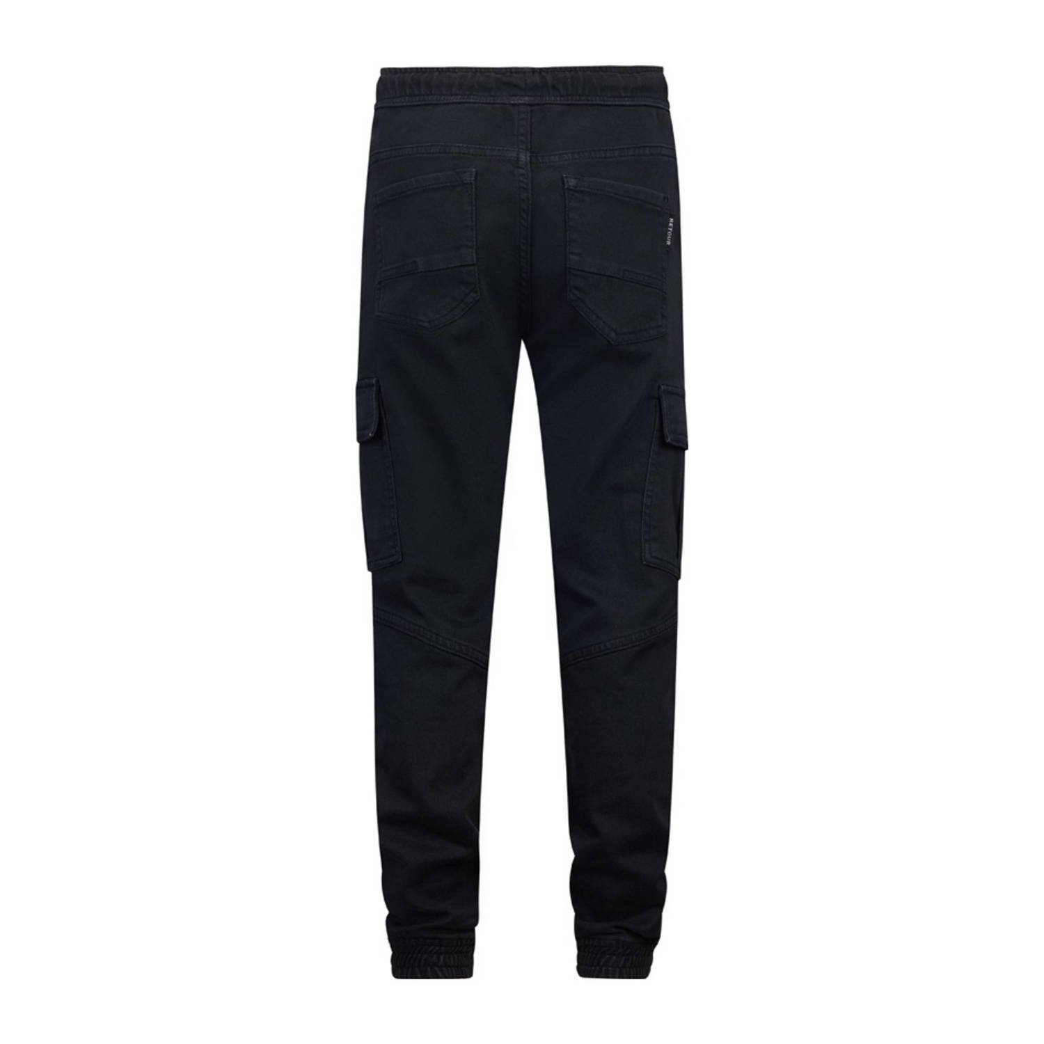 Retour Jeans straight fit cargobroek Roan zwart