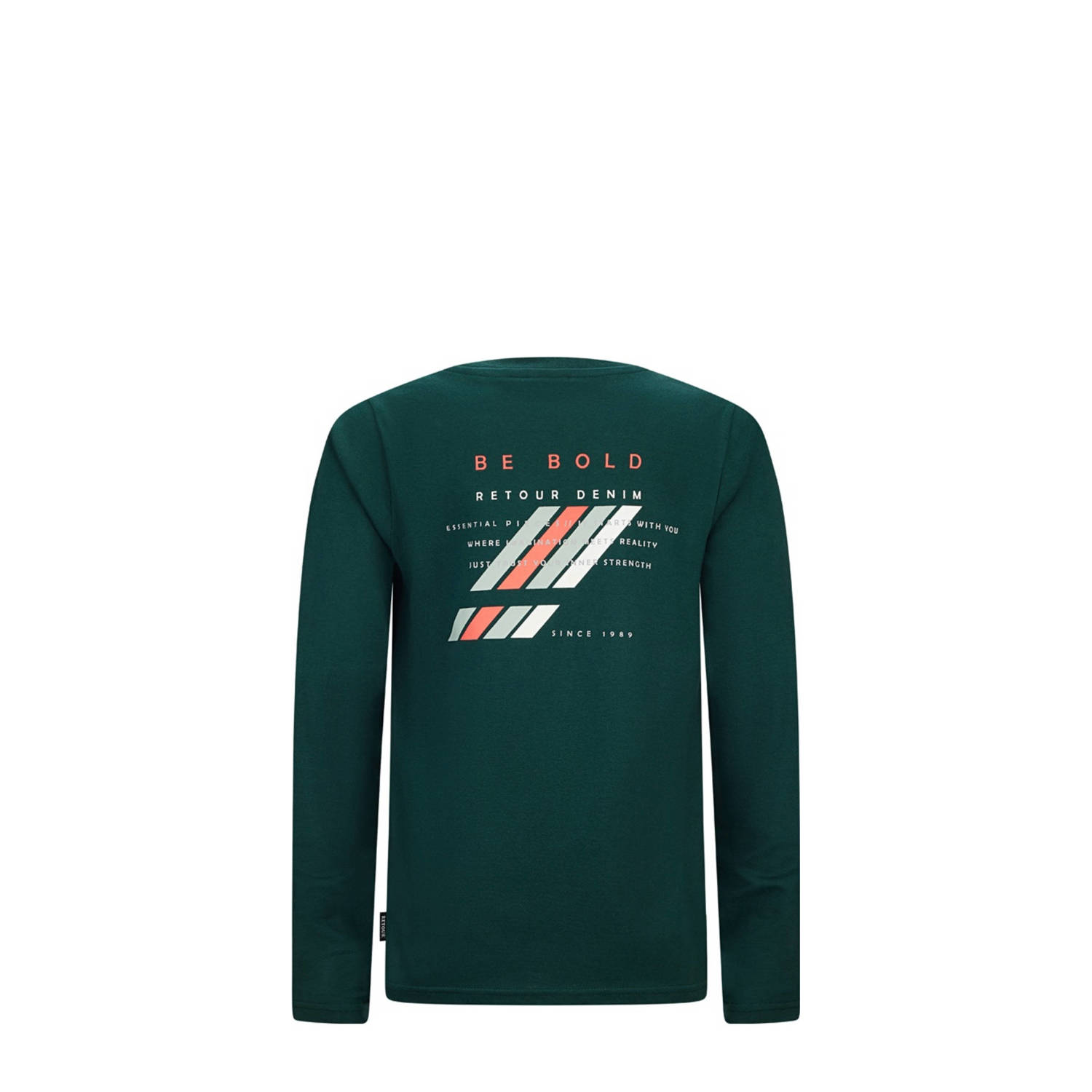 Retour Jeans longsleeve Colin met backprint donkergroen