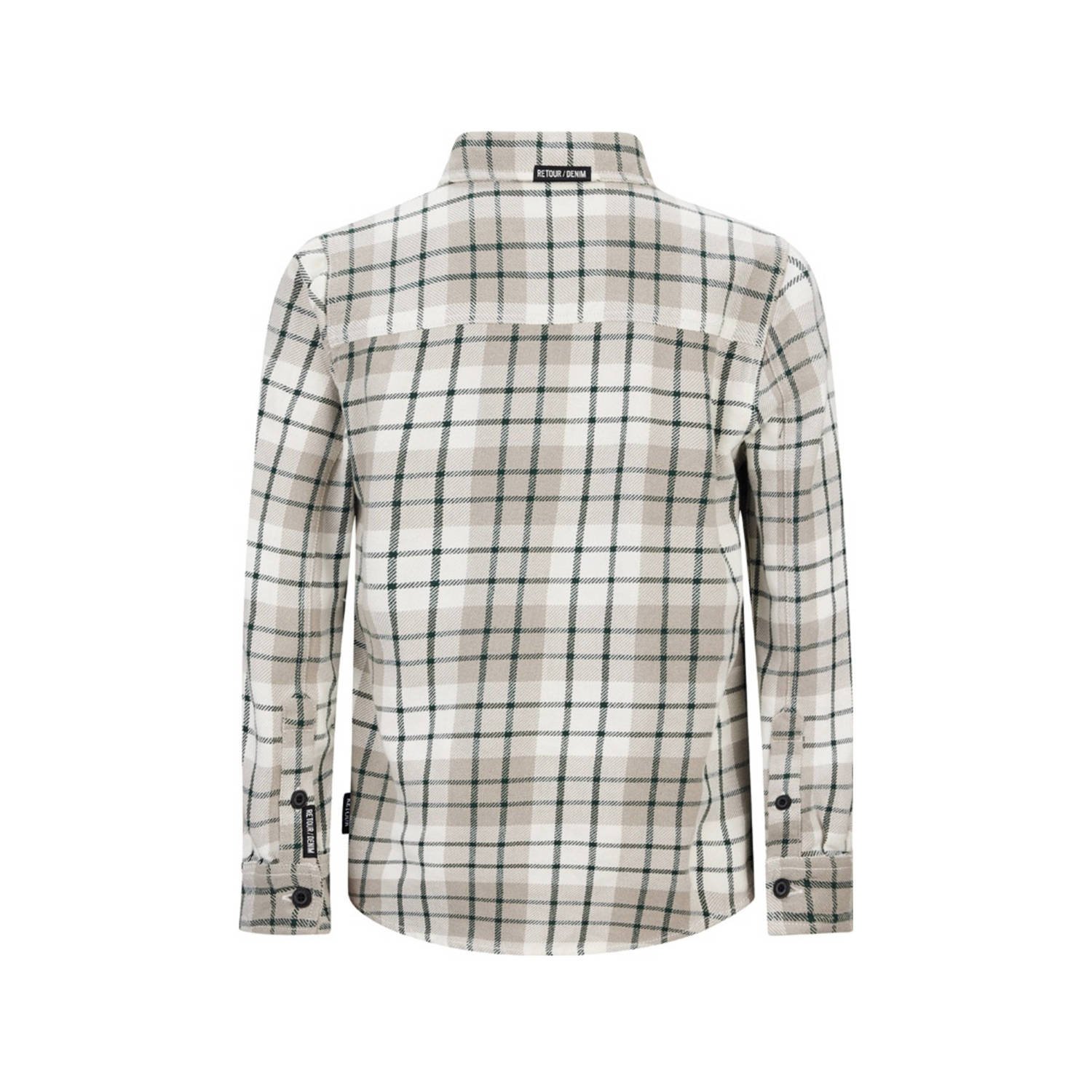 Retour Jeans geruit overhemd Boris zachtgrijs beige