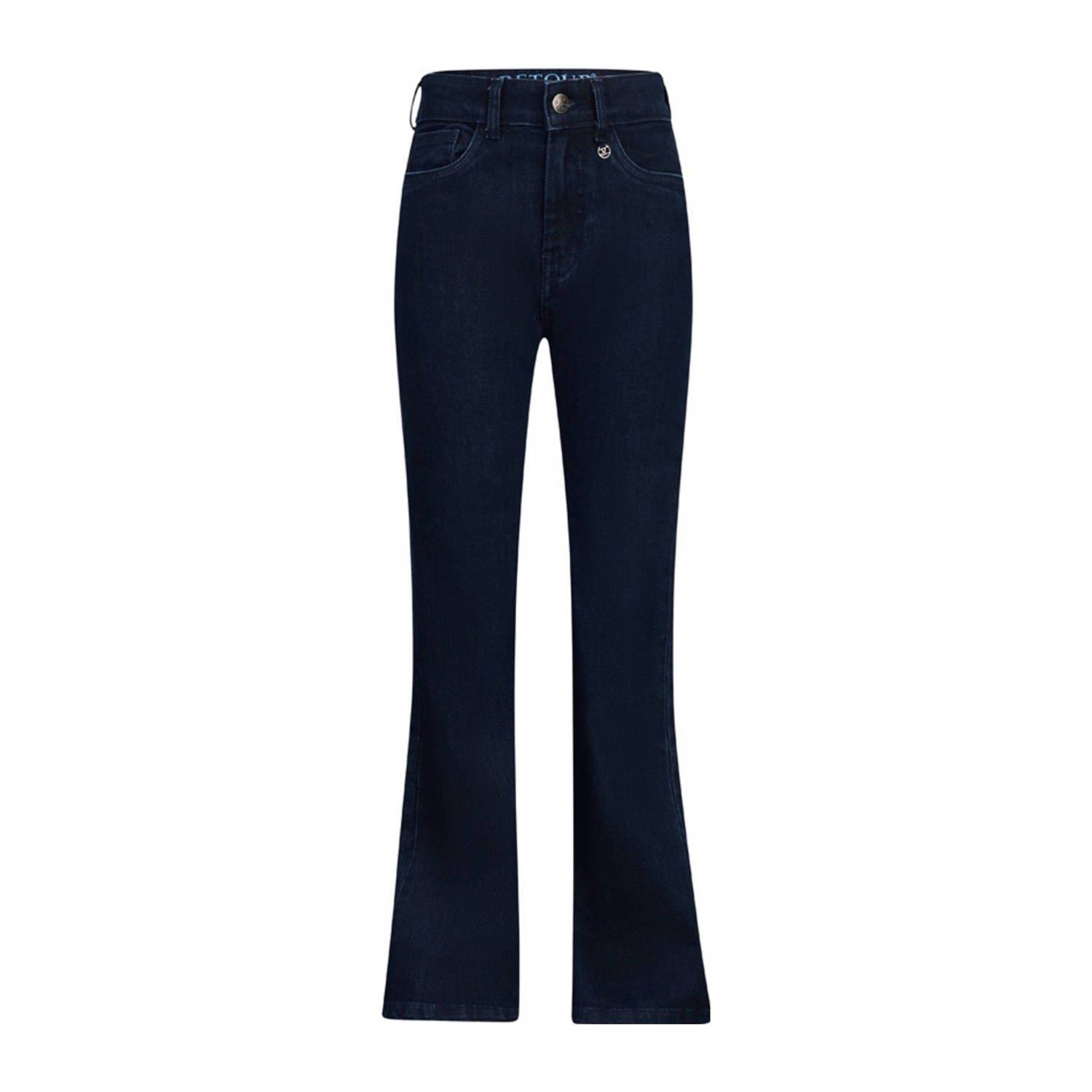 Retour Jeans high waist flared jeans Mikkie dark blue denim Blauw Meisjes Stretchdenim 122