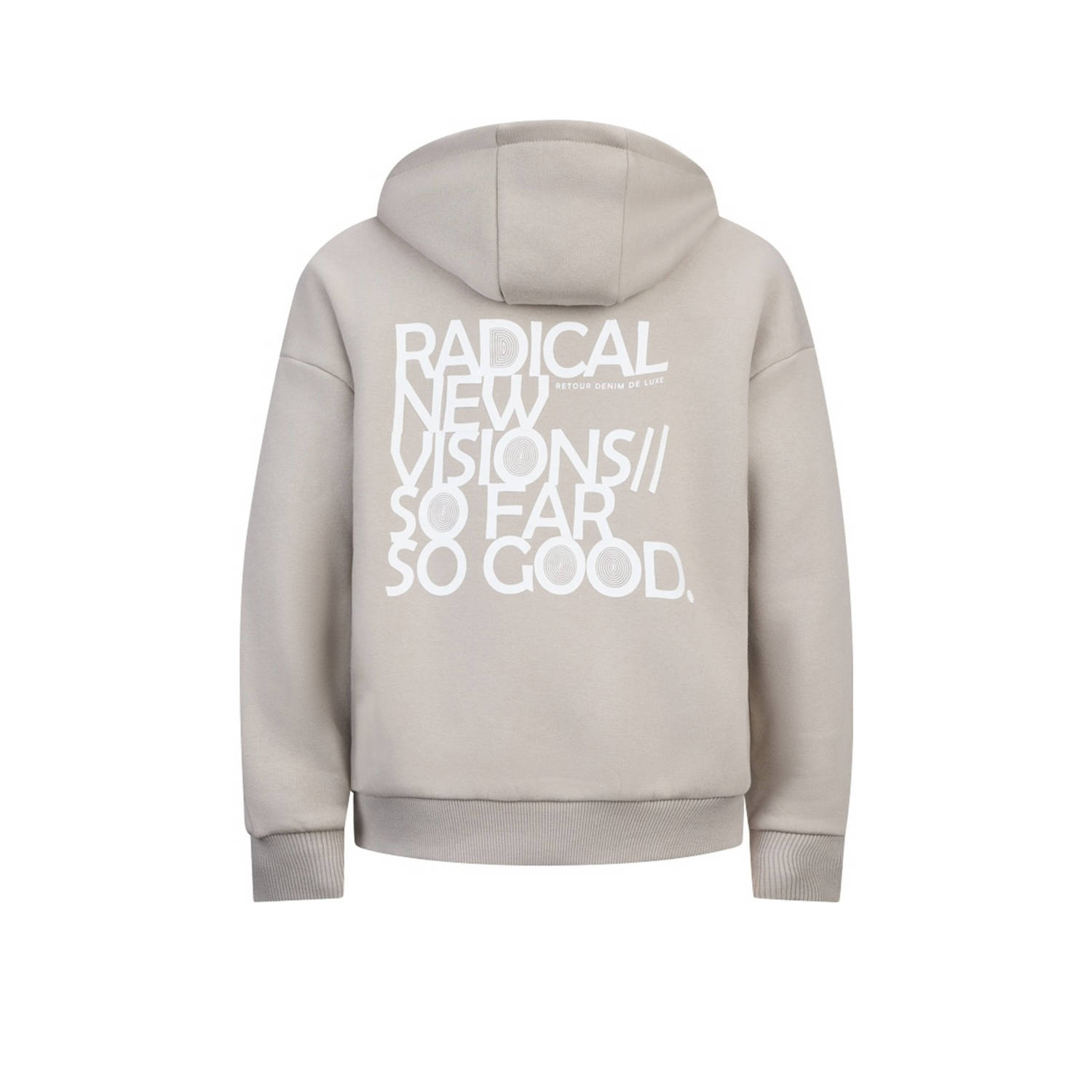 Retour Jeans hoodie Guy met backprint zachtgrijs