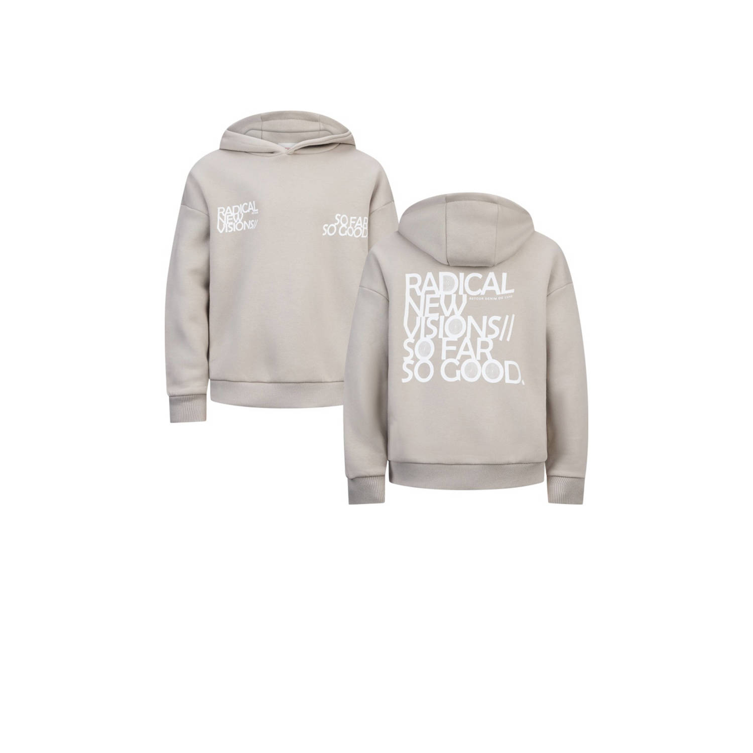 Retour Jeans hoodie Guy met backprint zachtgrijs