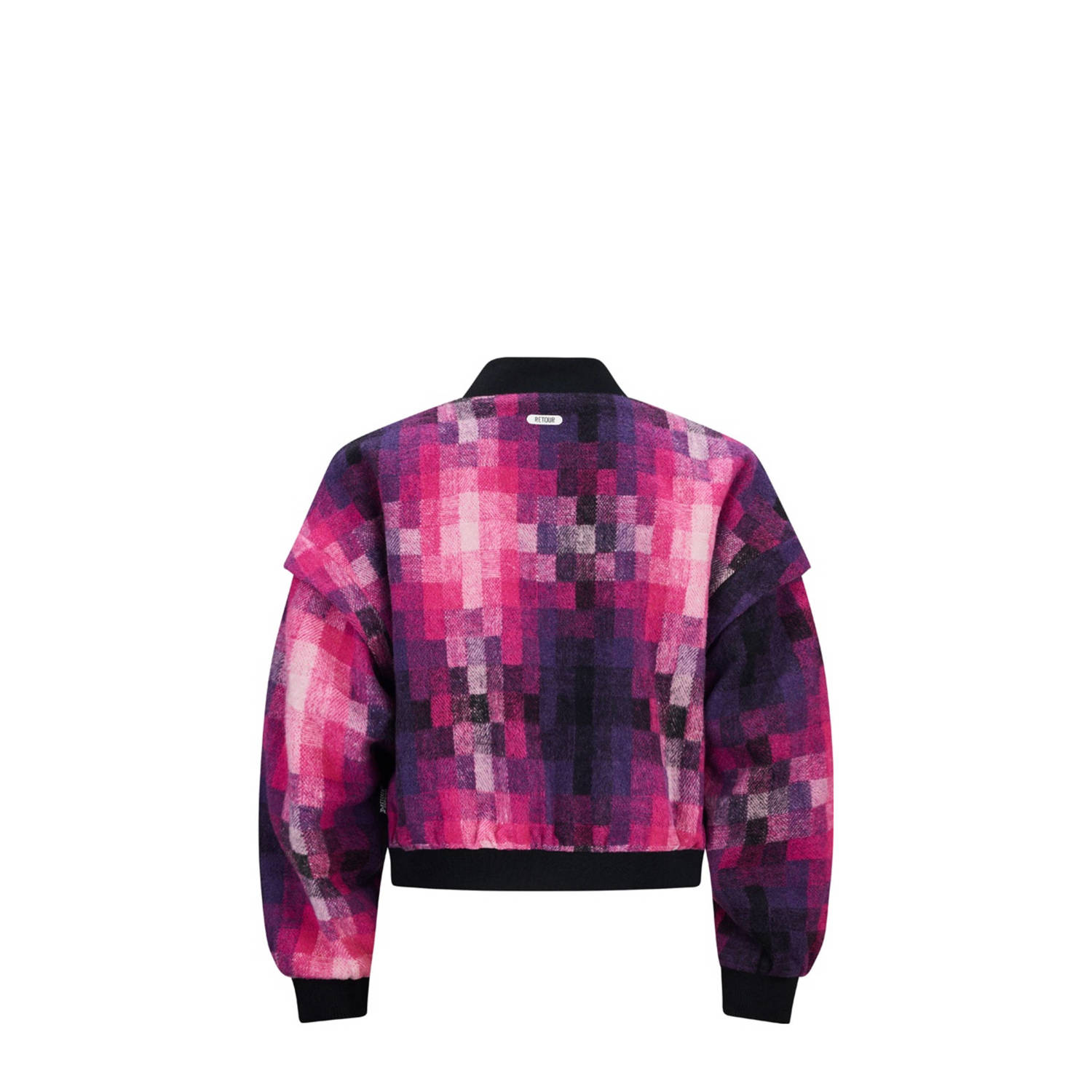 Retour Jeans bomberjack Anna met all over print fuchsia zwart