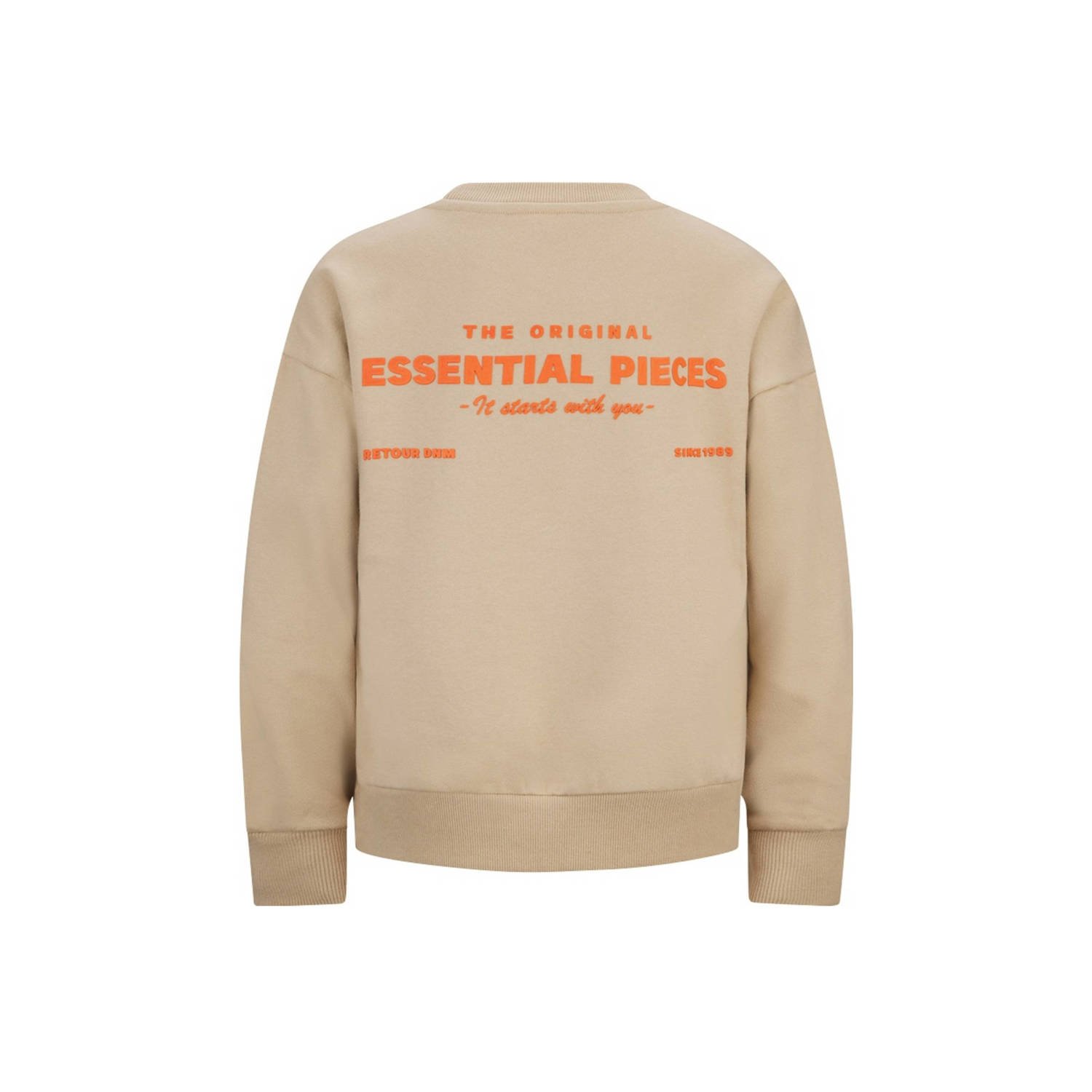 Retour Jeans sweater Easton met backprint lichtzand