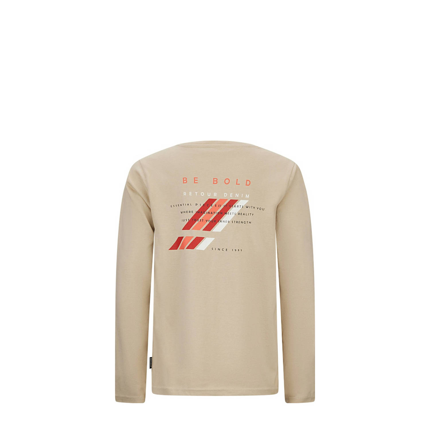 Retour Jeans longsleeve Colin met backprint lichtzand