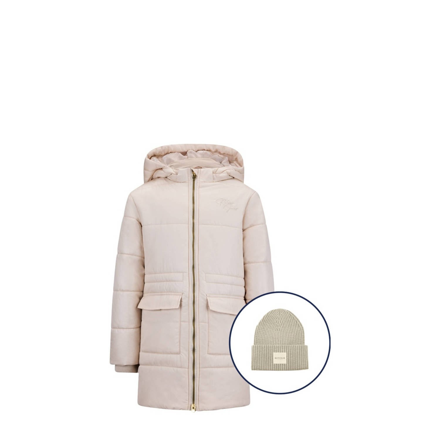Retour Jeans gewatteerde winterjas Romy ecru