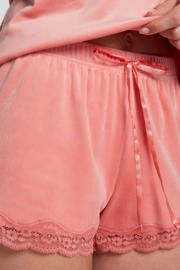 thumbnail: Hunkemöller fluwelen pyjamashort zalmroze