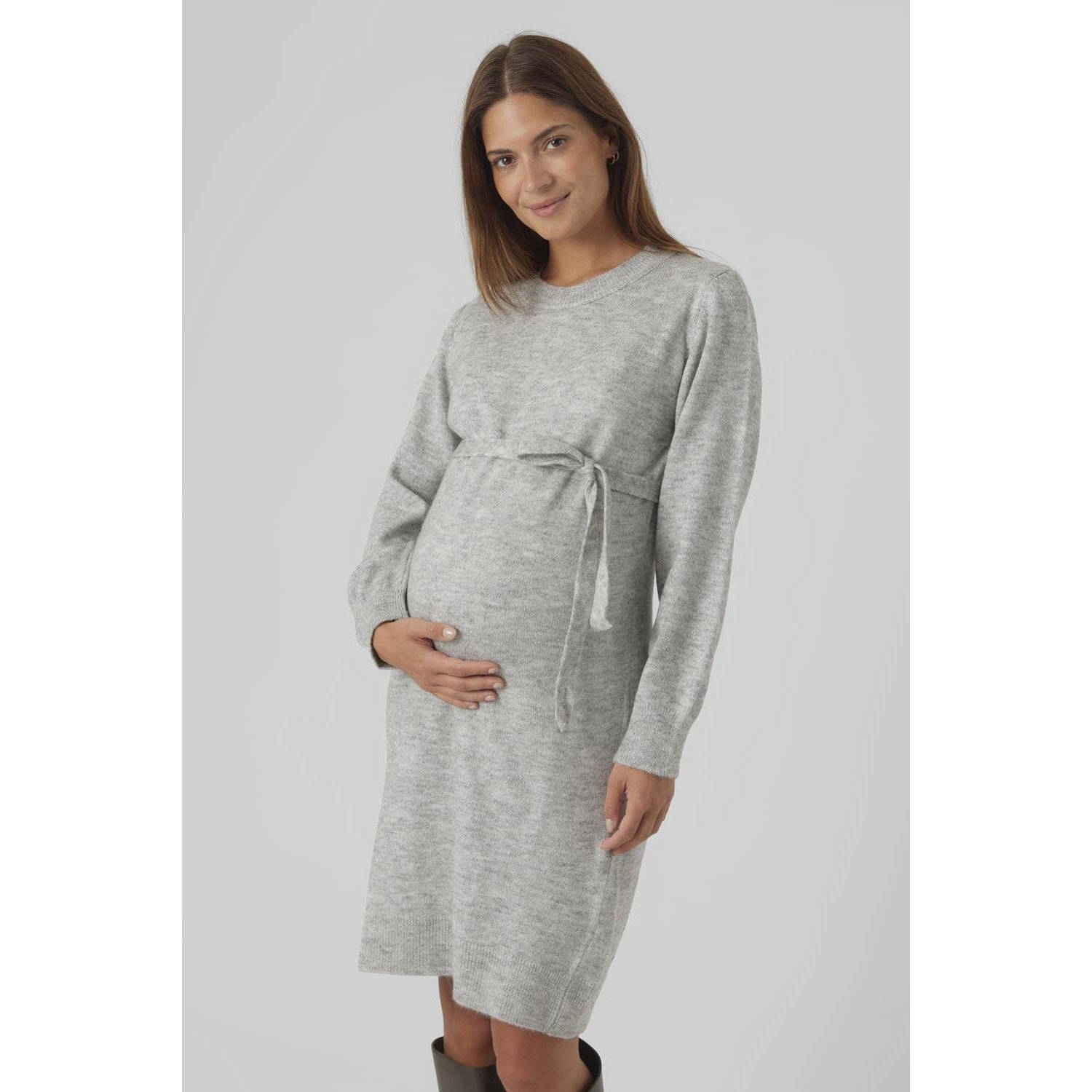 Mamalicious zwangerschapsjurk MLNEWANNE Grijs Dames Polyester Ronde hals XXL