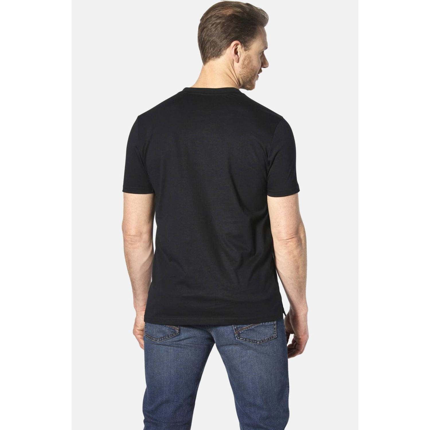 Jan Vanderstorm T-shirt ULJAS Plus Size met printopdruk zwart