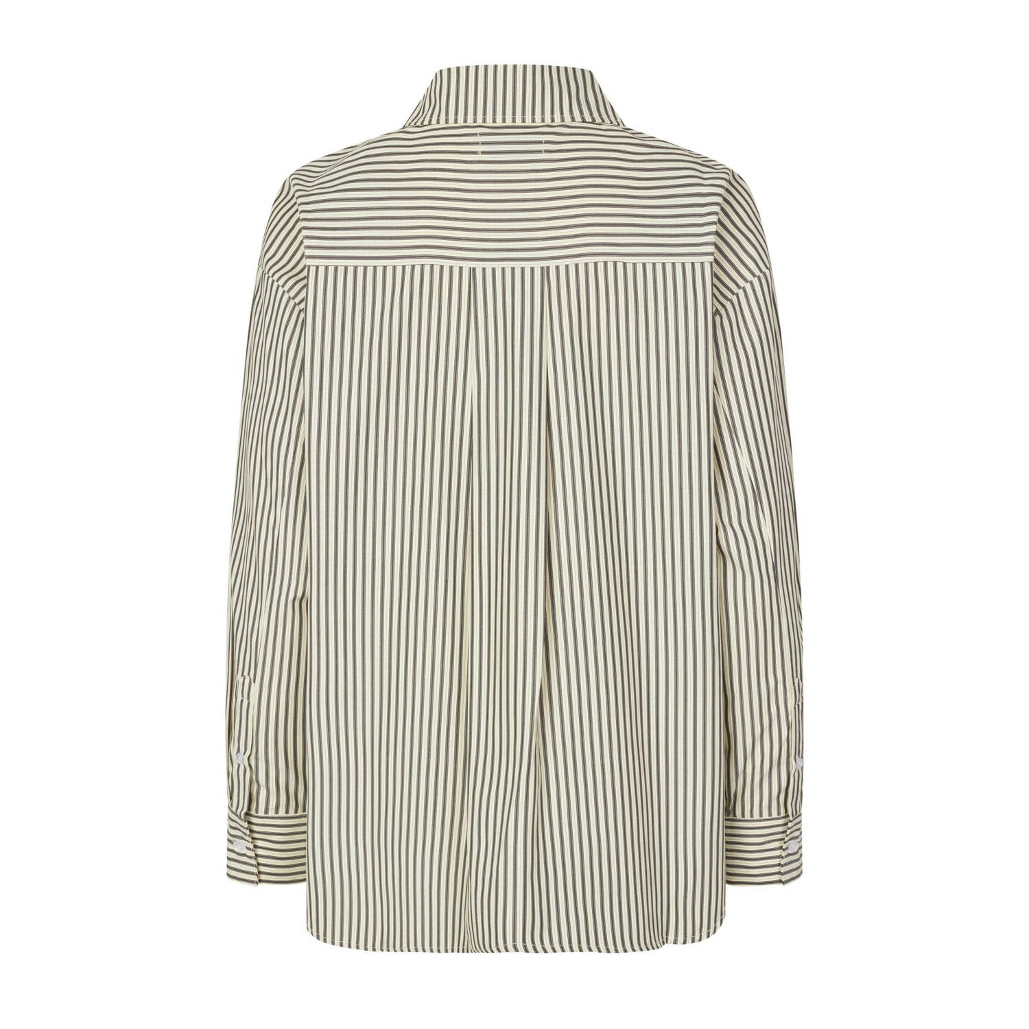 Modström gestreepte blouse Kora ecru zwart
