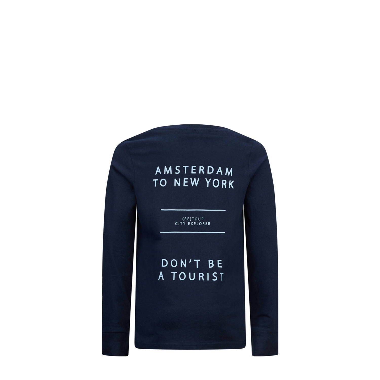 Retour Jeans longsleeve Ossian met backprint donkerblauw