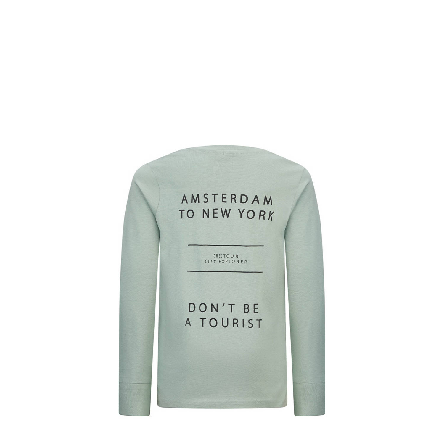 Retour Jeans longsleeve Ossian met backprint zachtgroen