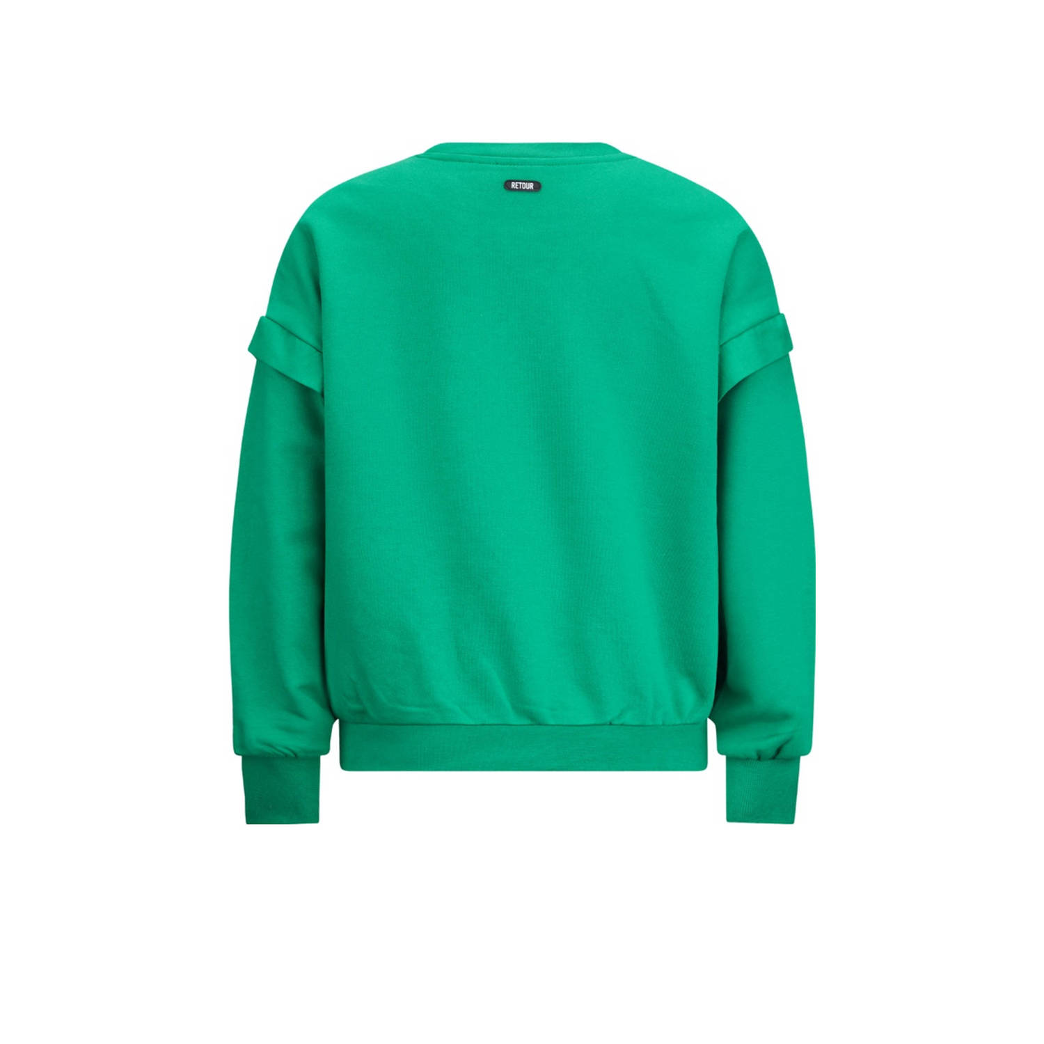 Retour Jeans sweater Abadou met tekst felgroen